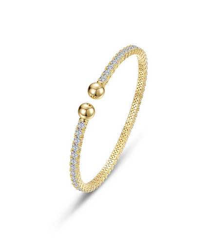 Lafonn Gold-Plated 6.27 CTW Simulated Diamond Sphere Tennis Cuff Bracelet
