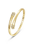 Lafonn Gold-Plated 0.44 CTW Simulated Diamond Ribbon Bypass Flexible Bangle Bracelet