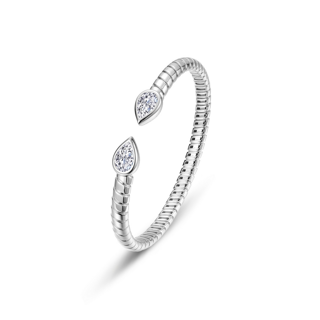 Lafonn 2.66 CTW Simulated Diamond Bezel Teardrop Cuff Bracelet
