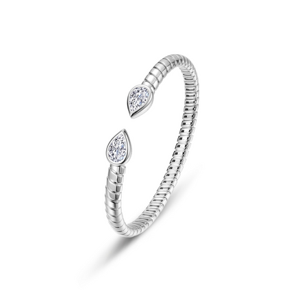 Lafonn 2.66 CTW Simulated Diamond Bezel Teardrop Cuff Bracelet