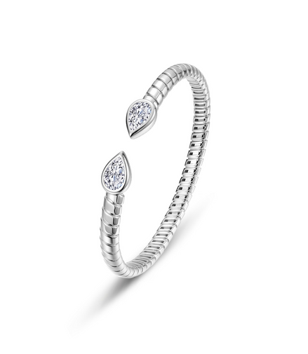 Lafonn 2.66 CTW Simulated Diamond Bezel Teardrop Cuff Bracelet