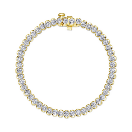 Lafonn 5.50 CTW Simulated Diamond Aria Half- Bezel Tennis Bracelet