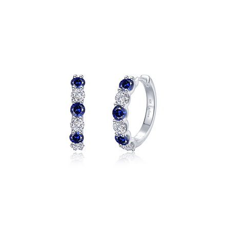 Lafonn 2.04 CTW Simulated Diamond and Lab Grown Sapphire Josie Hoop Earrings
