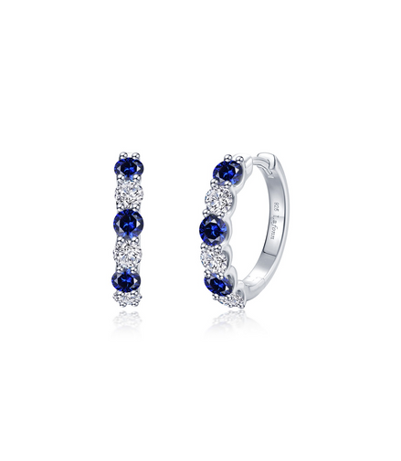 Lafonn 2.04 CTW Simulated Diamond and Lab Grown Sapphire Josie Hoop Earrings