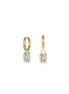 Lafonn Gold-Plated 3.48 CTW Simulated Diamond Emerald-Cut Padlock Huggie Earrings