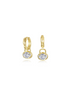 Lafonn Gold-Plated 2.42 CTW Simulated Diamond Oval Charm Molten Huggie Hoop Earrings