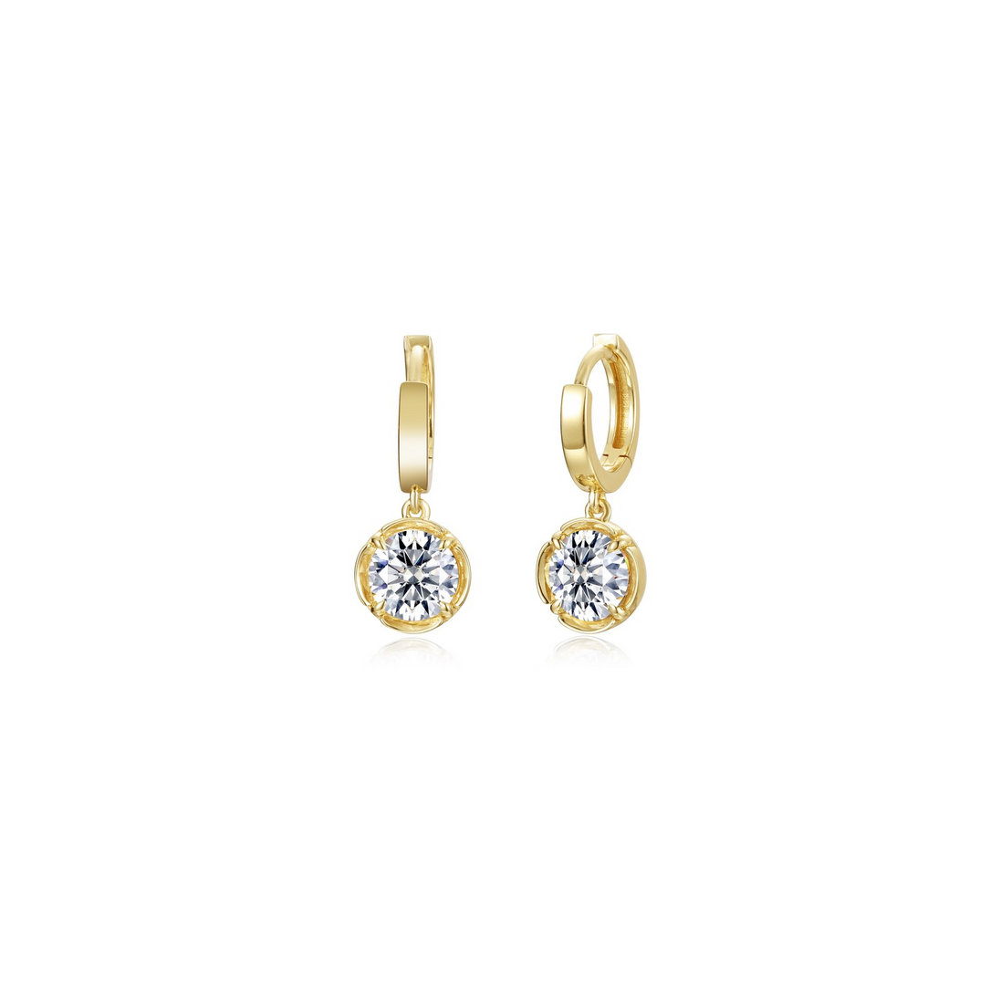 Lafonn Gold-Plated 2.06 CTW Simulated Diamond Blossom Cradle Huggie Hoop Earrings