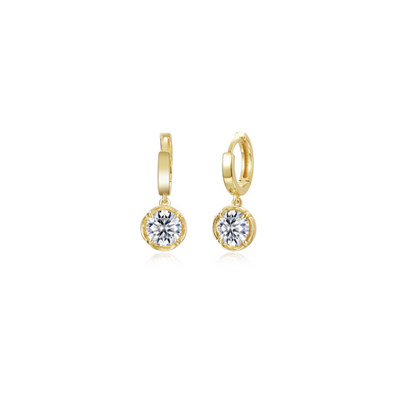 Lafonn Gold-Plated 2.06 CTW Simulated Diamond Blossom Cradle Huggie Hoop Earrings