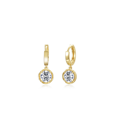 Lafonn Gold-Plated 2.06 CTW Simulated Diamond Blossom Cradle Huggie Hoop Earrings