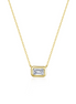 Lafonn Gold-Plated 0.54 CTW Simulated Diamond Emerald East-West Solitaire Chocker Necklace