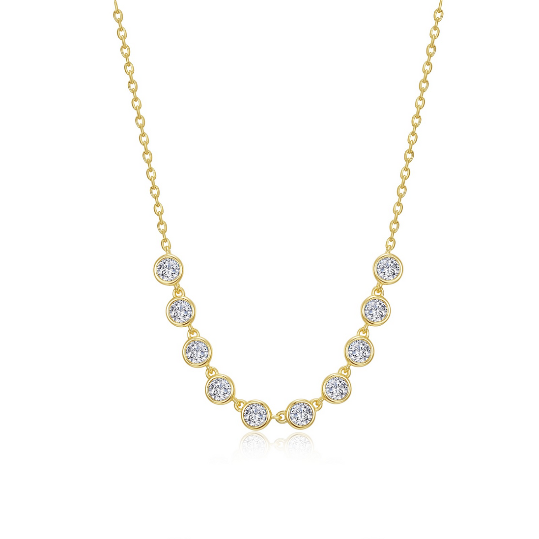 Lafonn Gold-Plated 1.10 CTW Simulated Diamond Articulated Bezel Necklace
