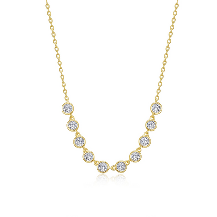 Lafonn Gold-Plated 1.10 CTW Simulated Diamond Articulated Bezel Necklace