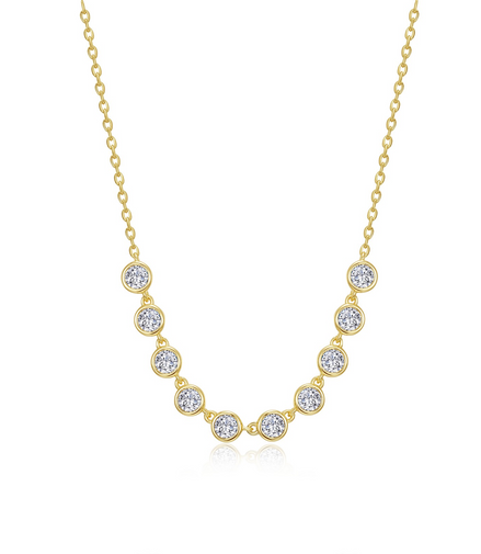 Lafonn Gold-Plated 1.10 CTW Simulated Diamond Articulated Bezel Necklace