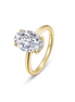 Lafonn Gold-Plated 2.99 CTW Simulated Diamond Poise Oval-Cut Solitaire Ring