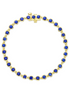 Lafonn Gold-Plated 3.30 CTW Simulated Diamond and Lab Grown Blue Sapphire Bezel Strand Bracelet