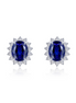 Lafonn 6.2 CTW Simulated Diamond and Lab Grown Sapphire Halo Stud Earrings