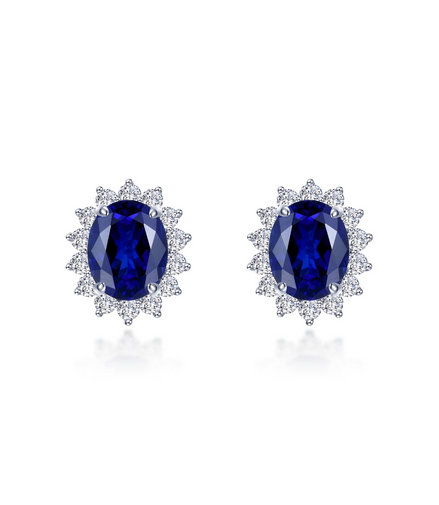 Lafonn 6.2 CTW Simulated Diamond and Lab Grown Sapphire Halo Stud Earrings