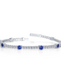 Lafonn 3.25 CTW Simulated Diamond and Lab Grown Sapphire Station Flexible Tennis Bracelet