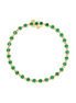 Lafonn Gold-Plated 3.30 CTW Simulated Diamond and Simulated Emerald Bezel Strand Bracelet
