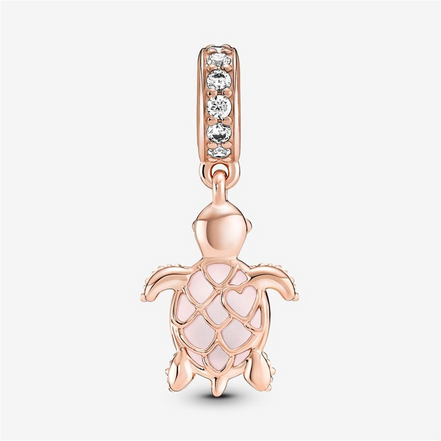 Pandora Moments Murano Glass Pink Sea Turtle Dangle Charm