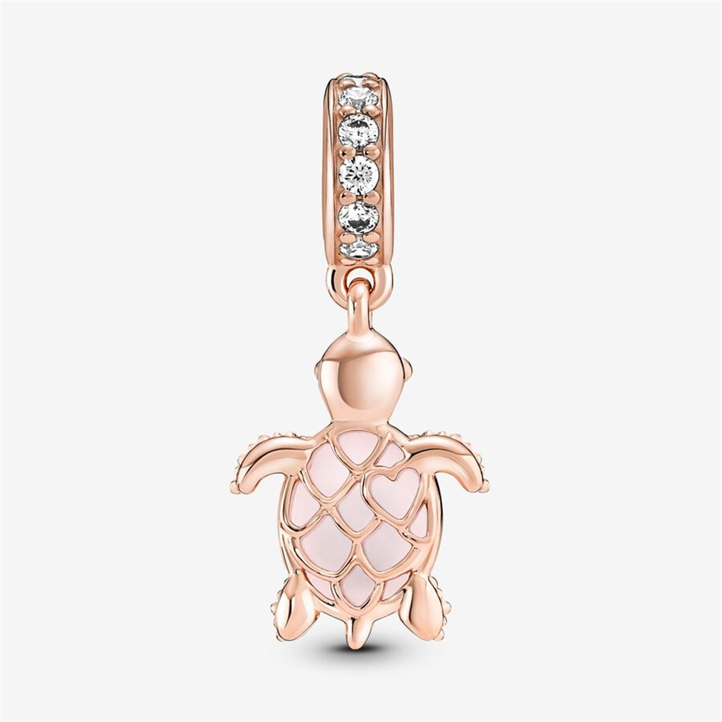 Pandora Moments Murano Glass Pink Sea Turtle Dangle Charm
