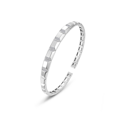 Lafonn 0.76 Simulated Diamond Pyramid Facet Bangle Bracelet