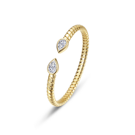 Lafonn Gold-Plated 2.66 CTW Simulated Diamond Bezel Teardrop Cuff Bracelet