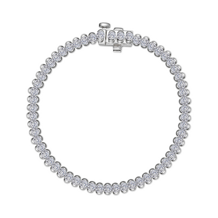 Lafonn 3 CTW Simulated Diamond Aria Half-Bezel Tennis Bracelet