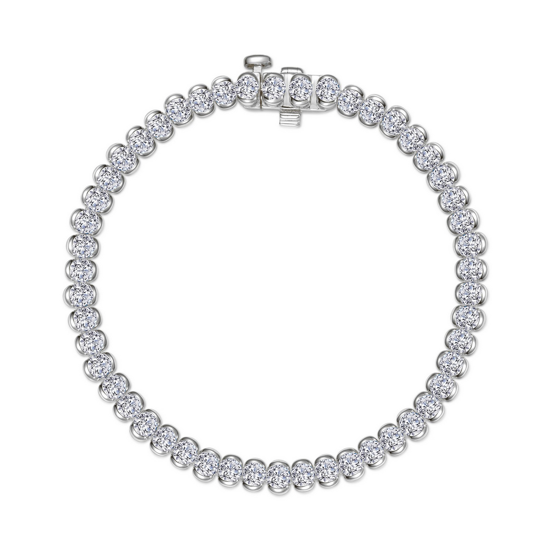 Lafonn 5.5 CTW Simulated Diamond Aria Half-Bezel Tennis Bracelet
