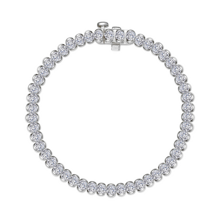 Lafonn 5.5 CTW Simulated Diamond Aria Half-Bezel Tennis Bracelet