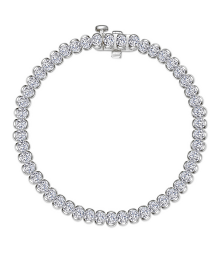 Lafonn 5.5 CTW Simulated Diamond Aria Half-Bezel Tennis Bracelet