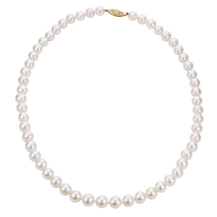 14K Yellow Gold "A" Quality Freshwater Pearl Strand Choker Necklace