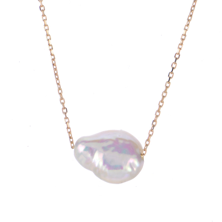 Imperial Pearl 14K Yellow Gold Freshwater Keshi Pearl Necklace