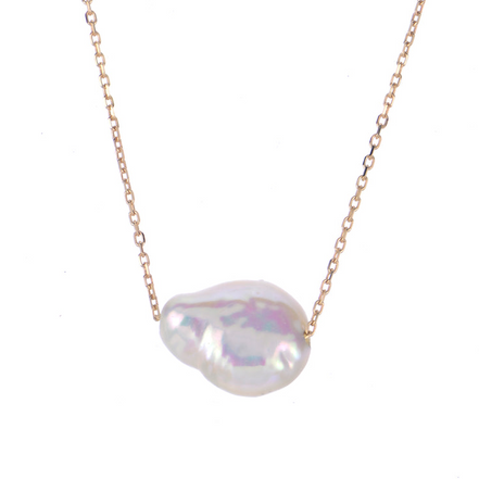 Imperial Pearl 14K Yellow Gold Freshwater Keshi Pearl Necklace