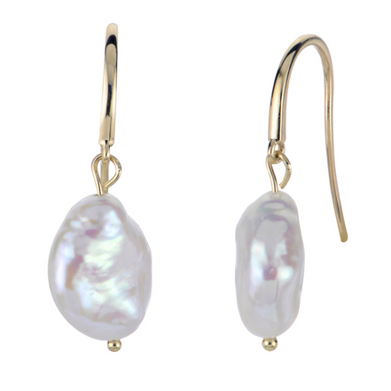 Imperial Pearl 14K Yellow Gold Freshwater Keshi Pearl Drop Earrings