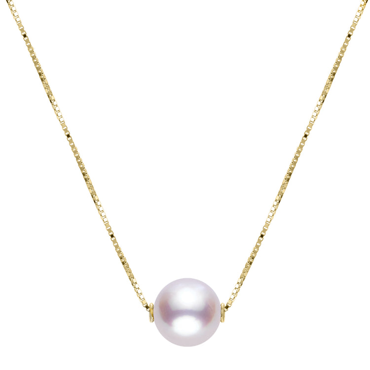 Imperial Pearl 14K Yellow Gold Akoya Pearl Solitaire Necklace