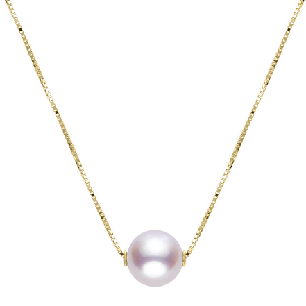 Imperial Pearl 14K Yellow Gold Akoya Pearl Solitaire Necklace