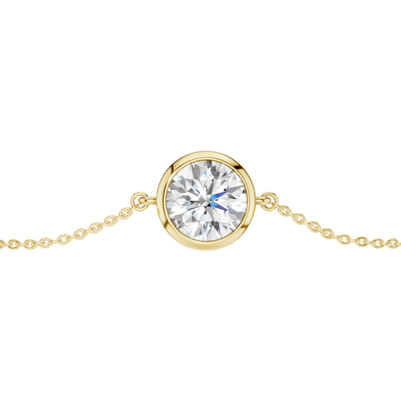 Revelation 14K Yellow Gold 1 CTW Lb Grown Bezel-Set Round Solitaire Bracelet