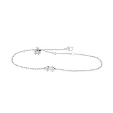 Revelation 14K White Gold 0.75 CTW Lab Grown 4-Prong Emerald Solitaire Bracelet