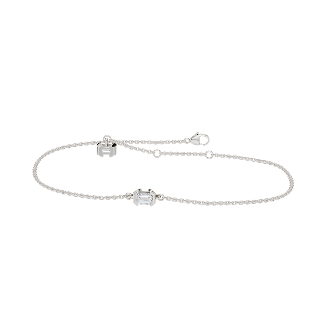 Revelation 14K White Gold 0.75 CTW Lab Grown 4-Prong Emerald Solitaire Bracelet