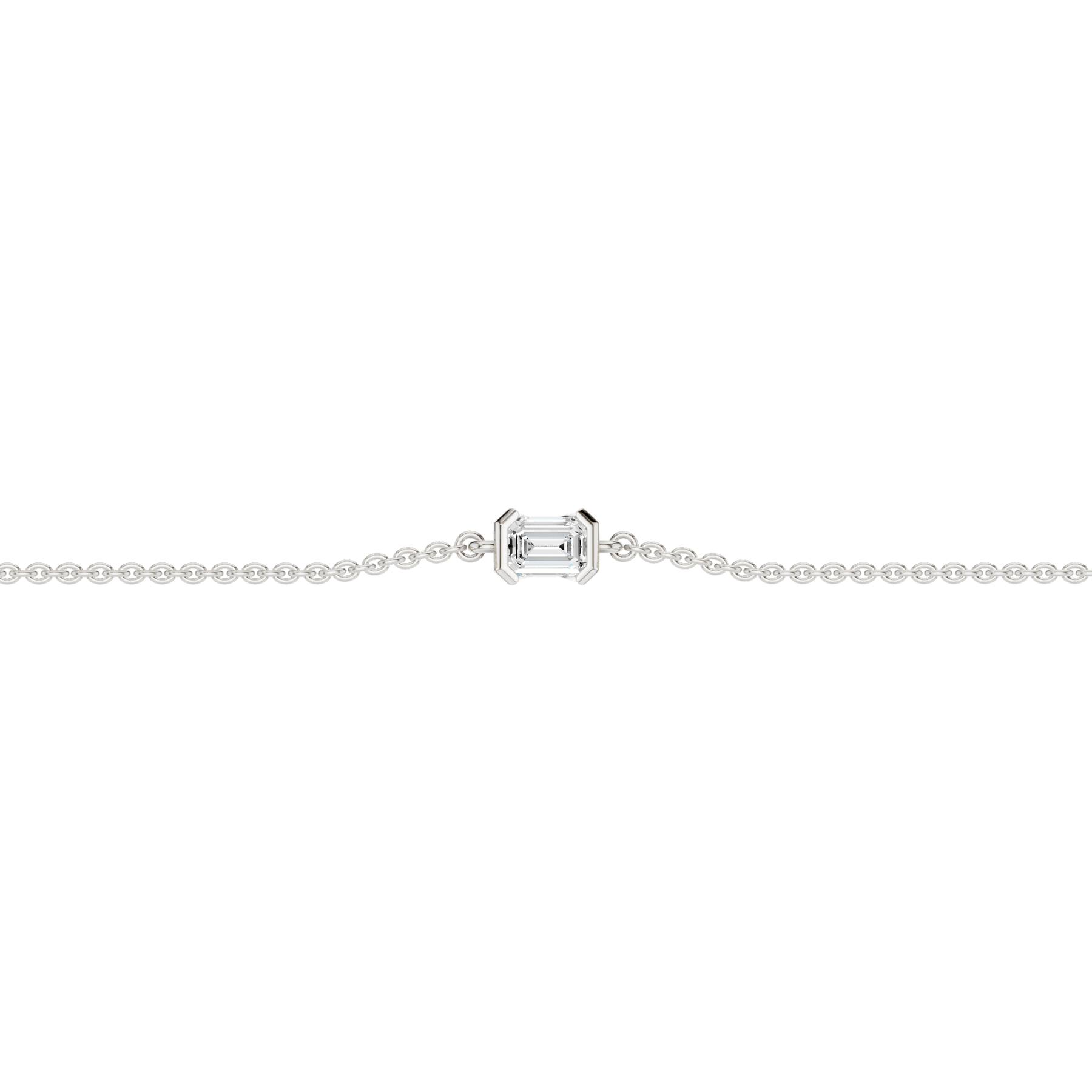 Revelation 14K White Gold 0.75 CTW Lab Grown 4-Prong Emerald Solitaire Bracelet