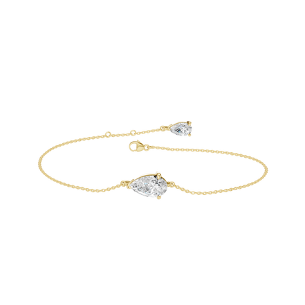 Revelation 14K Yellow Gold 1 CTW Lab Grown Diamond 4-Prong Pear Solitaire Bracelet