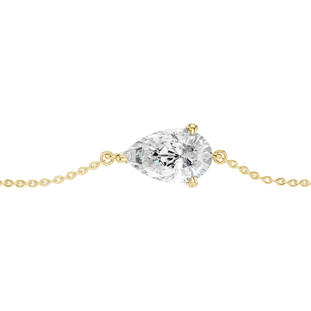 Revelation 14K Yellow Gold 1 CTW Lab Grown Diamond 4-Prong Pear Solitaire Bracelet