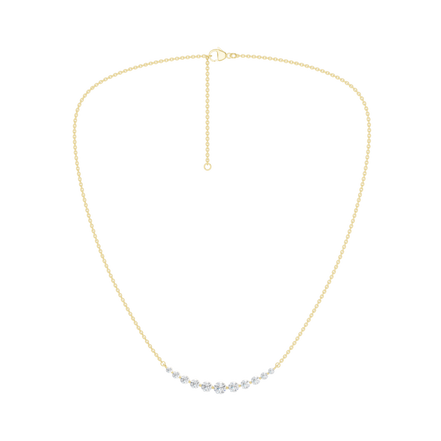 Revelation 14K Yellow Gold 1.5 CTW Lab Grown Diamond Smiley Graduated Necklace