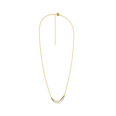 Revelation 14K Yellow Gold 1.5 CTW Lab Grown Diamond Smiley Graduated Necklace