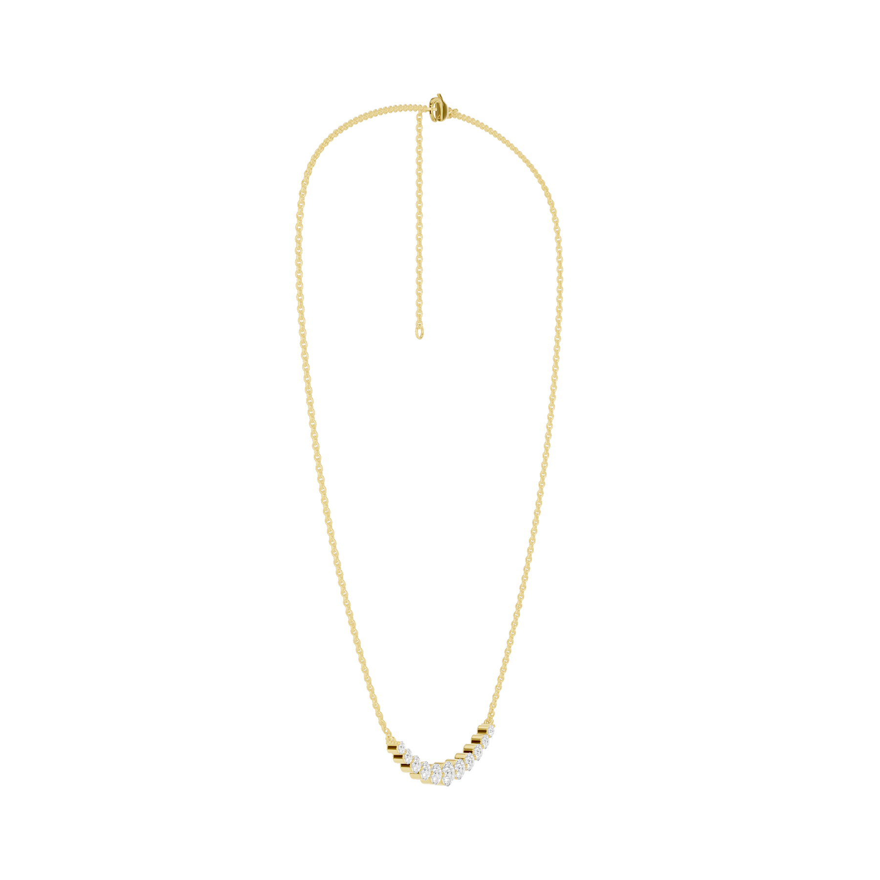 Revelation 14K Yellow Gold 1.5 CTW Lab Grown Diamond Smiley Graduated Necklace