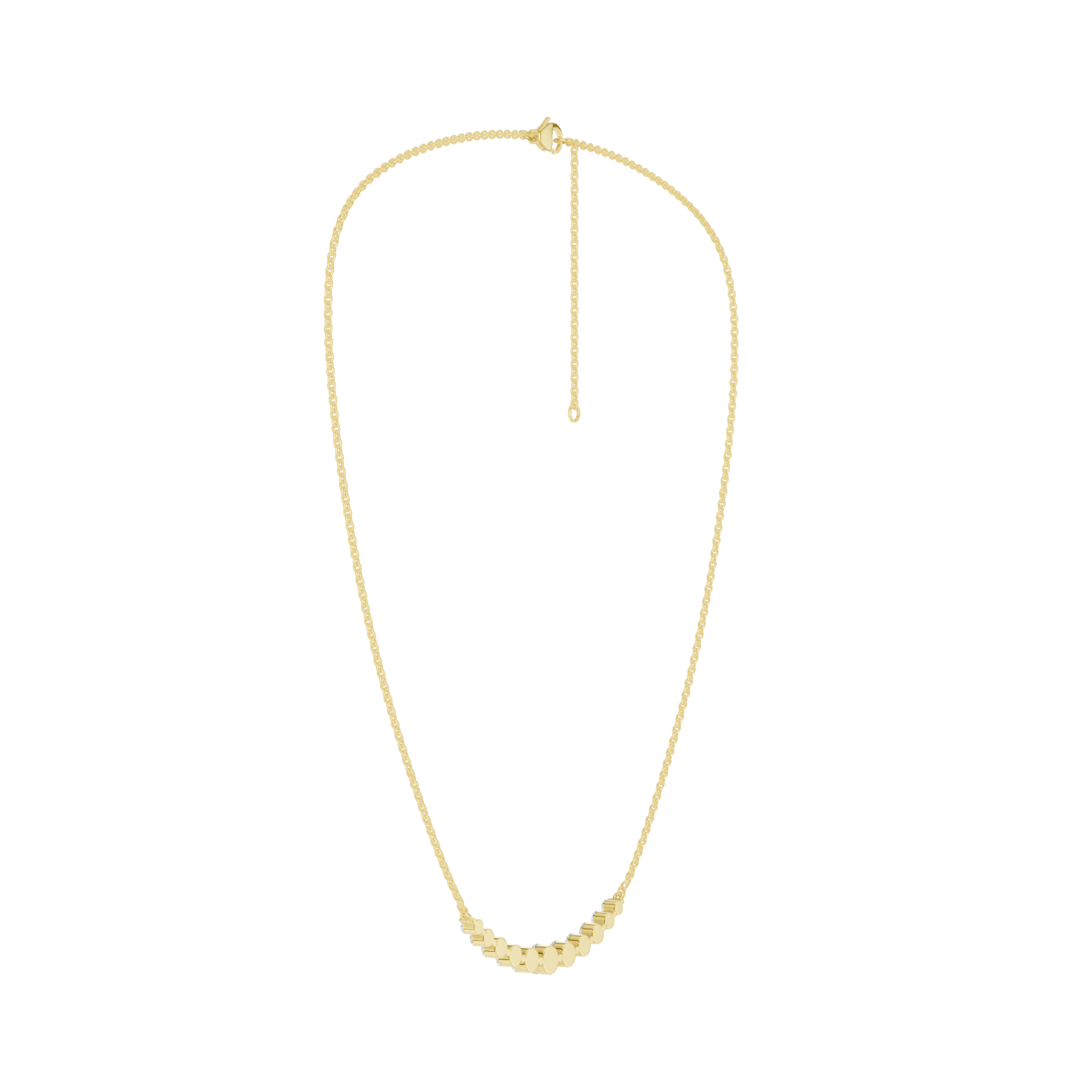 Revelation 14K Yellow Gold 1.5 CTW Lab Grown Diamond Smiley Graduated Necklace