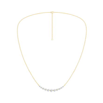 Revelation 14K Yellow Gold 1 CTW Lab Grown Diamond Smiley Graduated Necklace