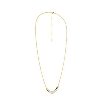 Revelation 14K Yellow Gold 1 CTW Lab Grown Diamond Smiley Graduated Necklace