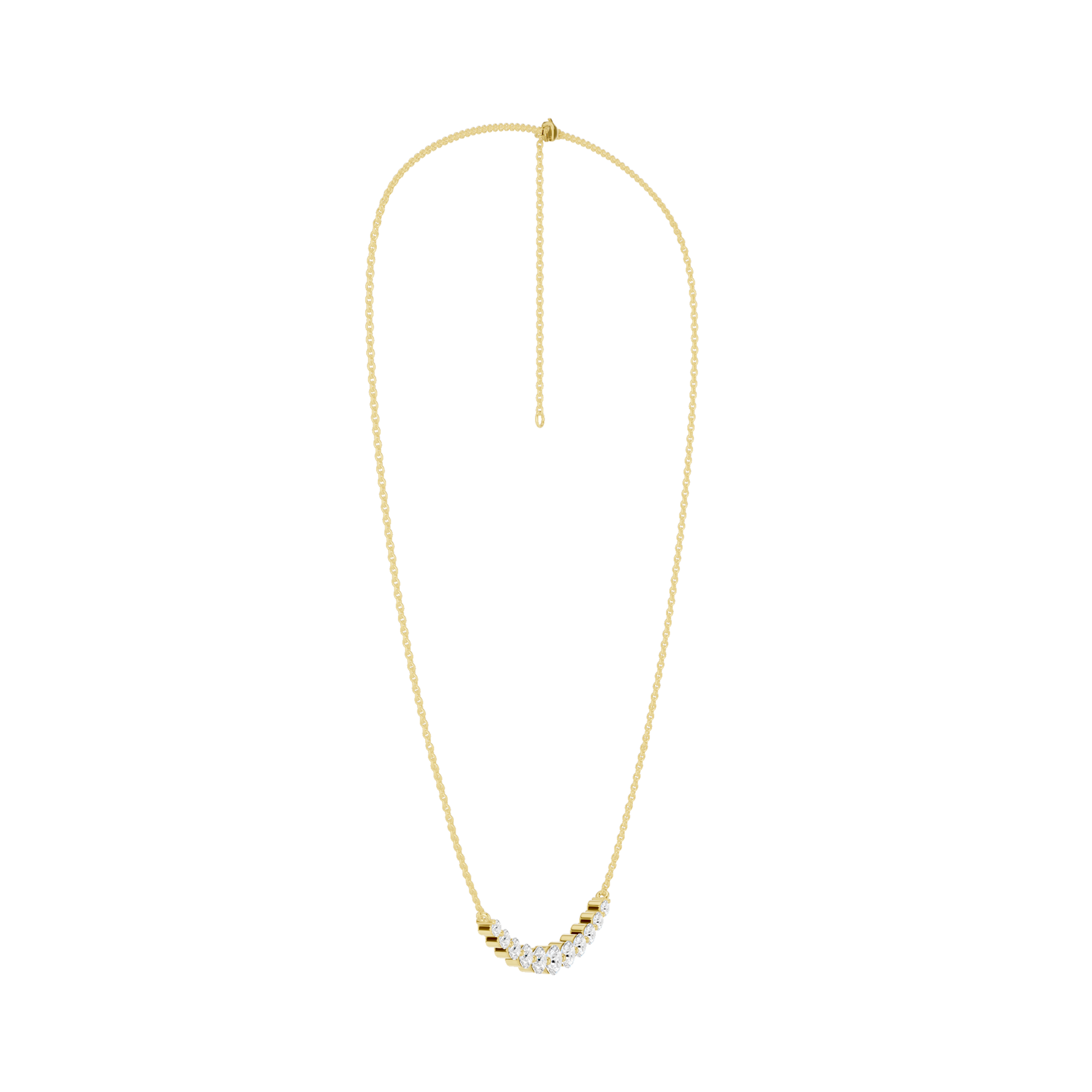 Revelation 14K Yellow Gold 1 CTW Lab Grown Diamond Smiley Graduated Necklace
